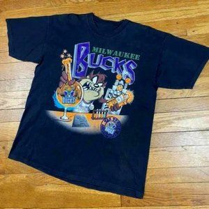 Vintage Milwaukee Bucks Looney Tunes Taz Shirt, Milwaukee Bucks Shirt